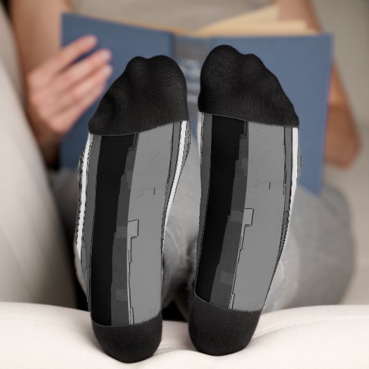 Greyscale Abstract B&W Art  ソックス (底面)