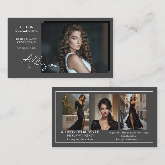 Greystone Talent Business Card | Mini Comp Card 名刺 (正面/裏面)