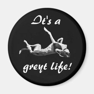 Greytの生命グレイハウンドの磁石の黒の背景 マグネット