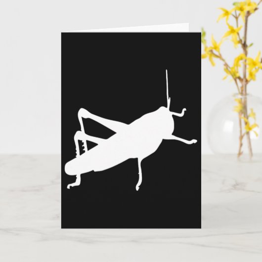 Grhopper Cricket - Insect Bug Cute Funny  カード (黄色い花)