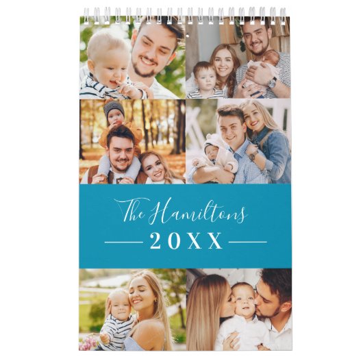 Grid モダン Collageフォトファミリー2025 カレンダー (カバー)