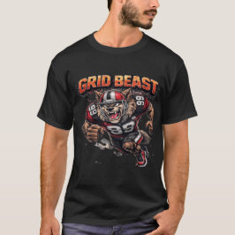 Grid Beast American Football Player Graphic Tシャツ