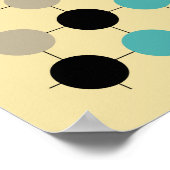 Grid Circles Mid Century Modern Styled Poster ポスター (角)