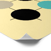 Grid Circles Mid Century Modern Styled Poster ポスター (角)