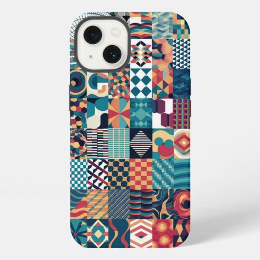Grid Collage iPhone芸術的/iPadケース iPhoneケース (裏面)