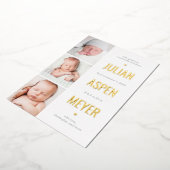 Grid Foilモダンベビー誕生発表 箔シーズンカード (回転した状態)