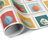 Grid of Bright Christmas Tree Icons ラッピングペーパー (ロールコーナー)