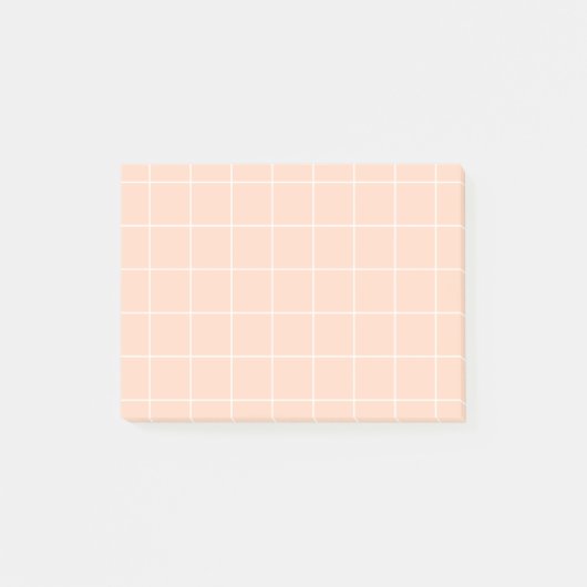 Grid paper: minimalist grid (Peach) ポストイット (正面)