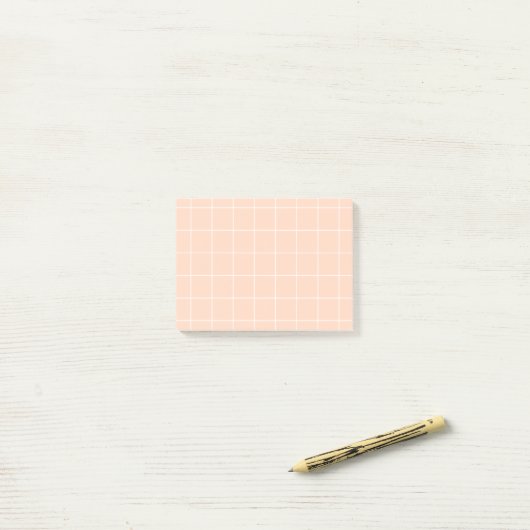 Grid paper: minimalist grid (Peach) ポストイット (デスク上)