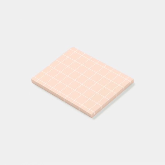 Grid paper: minimalist grid (Peach) ポストイット (アングル)