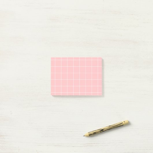 Grid paper: minimalist grid (pink) ポストイット (デスク上)