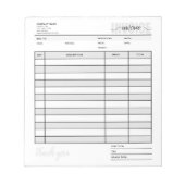 Grid Small Business Invoice Order Sales Receipt ノートパッド (正面)