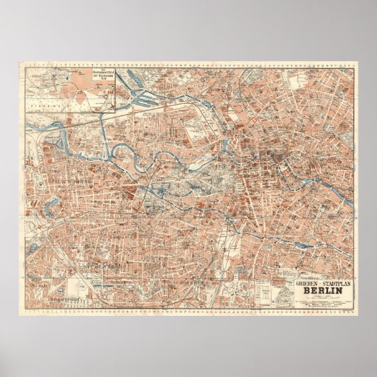 Grieben Berlin Stadtplan – Vintage German City Map ポスター (正面)