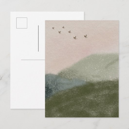 Grief Mourning Loss Flying Birds In Mountains Card ポストカード (正面/裏面)