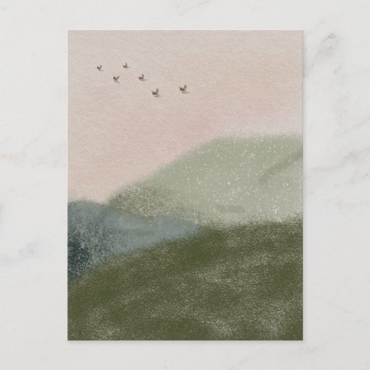 Grief Mourning Loss Flying Birds In Mountains Card ポストカード (正面)