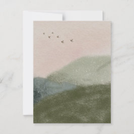Grief Mourning Loss Flying Birds In Mountains Card ポストカード