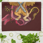 Griffin with Swords キッチンタオル (折り畳み)