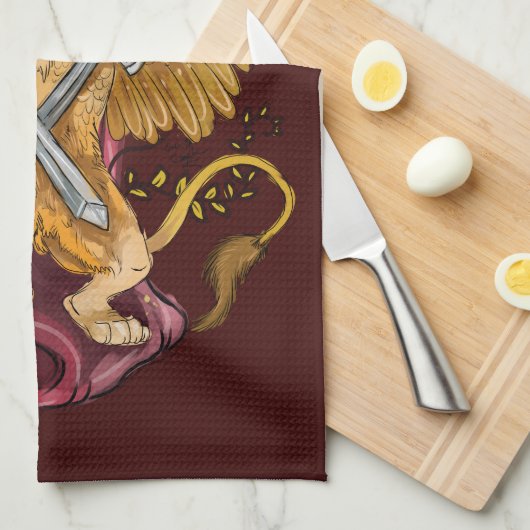 Griffin with Swords キッチンタオル (四つ折り)