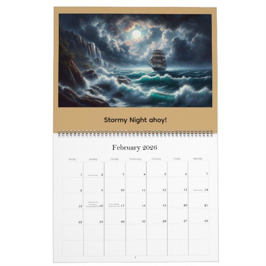 Griffins, Dragons, & Desolate landscapes カレンダー (2月 2026)