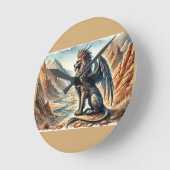 Griffins, Dragons, & Desolate landscapes ラウンド壁時計 (傾斜)