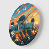 Griffith Observatory Los Angeles Sunset postcard ラージ壁時計 (傾斜)