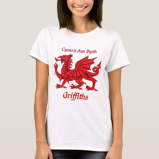 Griffithsウェールズのドラゴン Tシャツ (正面)