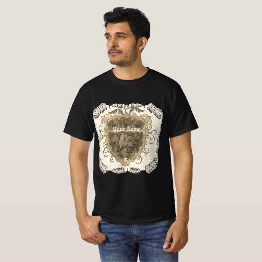 Griffon Family Crest Surname Tシャツ (正面フル)