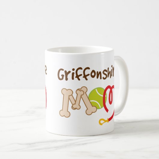Griffonshire犬の品種お母さんのギフト コーヒーマグカップ (正面右)
