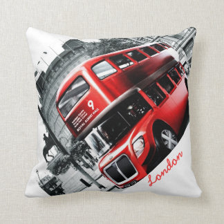 GRIG-STYLEロンドンBusThrowの枕16" x 16" クッション