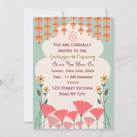 Grihapravesh Ceremony Invitations  招待状 (正面)
