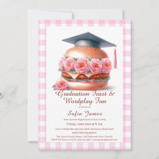 Grill and Chill Graduation Party Invitation 招待状 (正面)