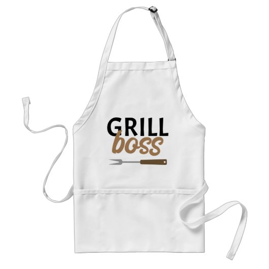 Grill Boss BBQ Steaks Grillmaster Dad Kitchen スタンダードエプロン (正面)