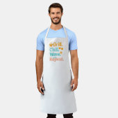 Grill chill wave repeat summer beach quote エプロン (着用した状態)