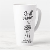 Grill Daddy Cartoon Father's Day カフェラテマグ (右アングル)