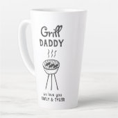 Grill Daddy Cartoon Father's Day カフェラテマグ (左アングル)