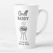 Grill Daddy Cartoon Father's Day カフェラテマグ (右)