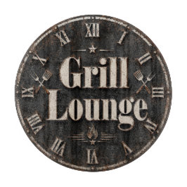 Grill Lounge Rustic BBQ Man Cave Grill Master Gift カッティングボード