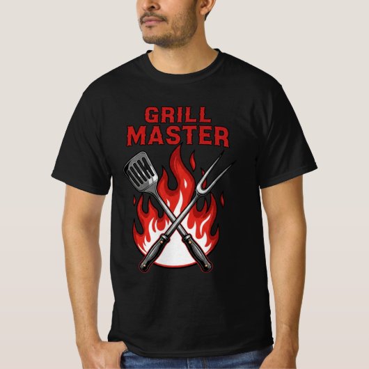 Grill Master – BBQ Father’s Day T-Shirt Tシャツ (正面)