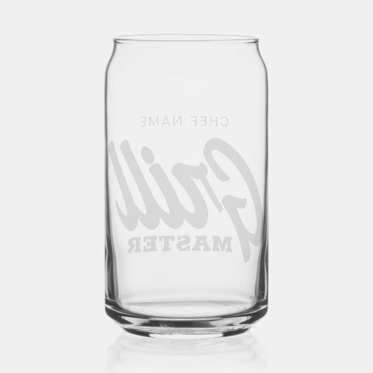 Grill Master can glass with custom BBQ chef name ガラス缶 (裏面)