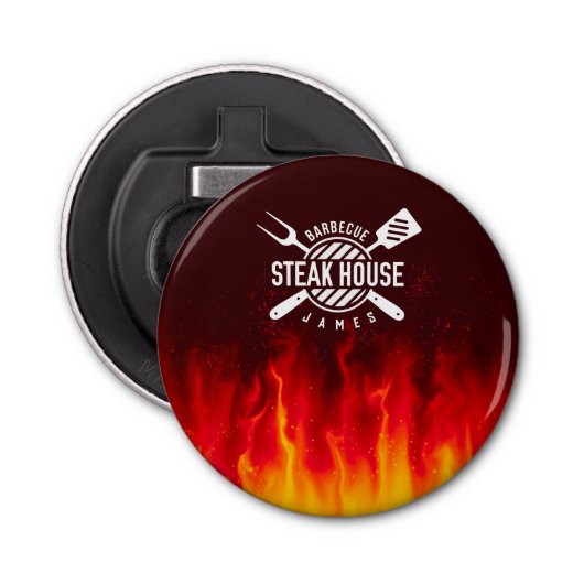 Grill Master — Custom BBQ Flames 栓抜き (正面)