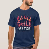Grill Master Flaming Barbecue Cookout Typography Tシャツ (正面)