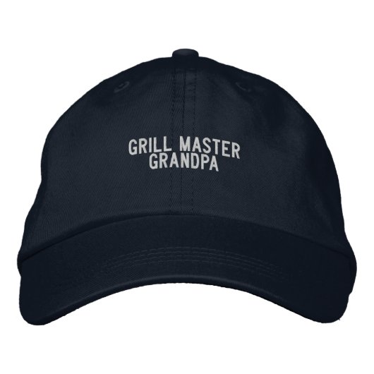 'Grill Master Grandpa' BBQ King Funny Gift  刺繍入りキャップ (正面)