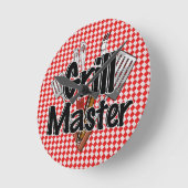 Grill Master with BBQ Tools ラウンド壁時計 (傾斜)