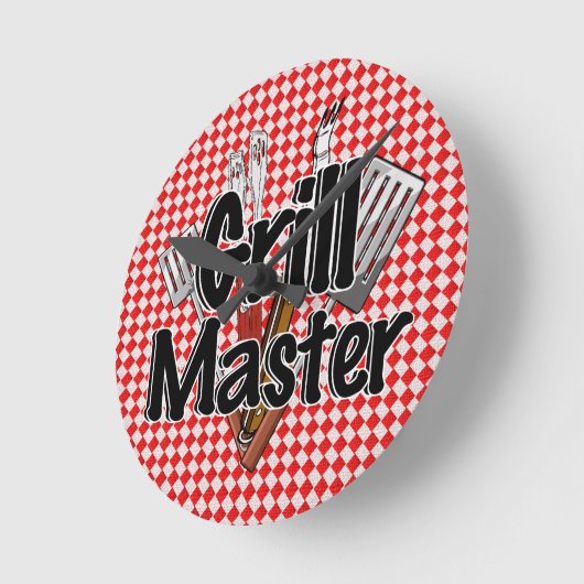 Grill Master with BBQ Tools ラウンド壁時計 (傾斜)
