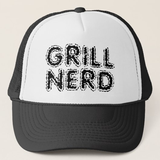 Grill Nerd funny trucker hat for BBQ chef キャップ (正面)