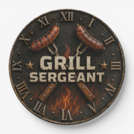Grill Sergeant Funny BBQ Grill Master Barbecue ペーパープレート