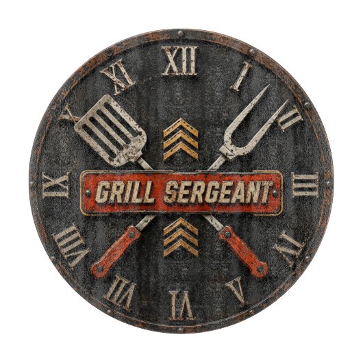 Grill Sergeant Funny BBQ Grill Master Man Cave カッティングボード (正面)