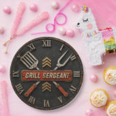 Grill Sergeant Funny BBQ Grill Master Man Cave ペーパープレート (パーティー)