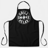 Grill Smoke Relax BBQ Quote エプロン (正面)