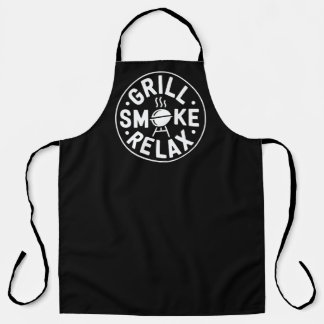 Grill Smoke Relax BBQ Quote エプロン